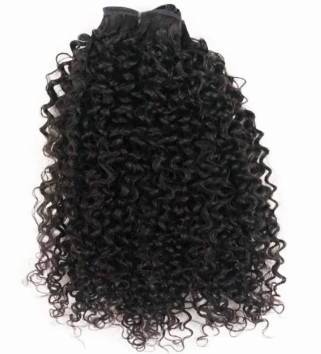 Brazilian Hair Kinky Curly Natural Color Hand Tied Weave